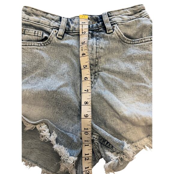 H&M Divided Women's Acid Wash High Waisted Denim Shorts Size 0 Blue - Picture 6 of 7